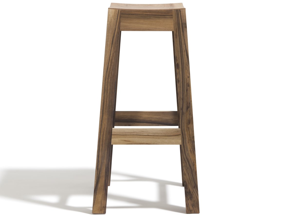 Tabouret de bar Wak en noyer - Hauteur personnalisable