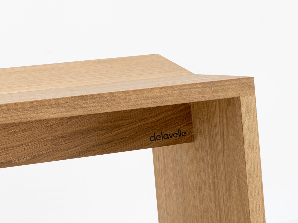 Banc en bois massif de chêne fabriqué sur-mesure
