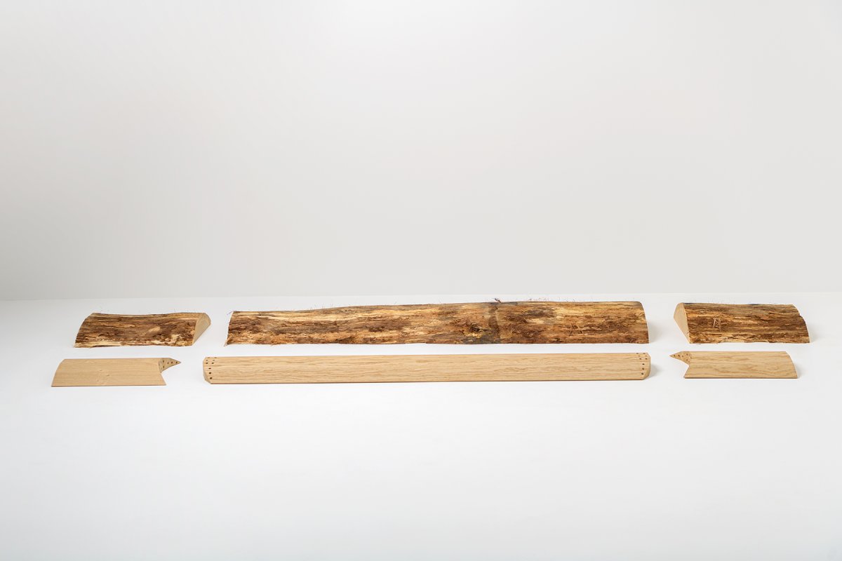 Banc Dendro en chêne - des déchets de la scierie au banc design