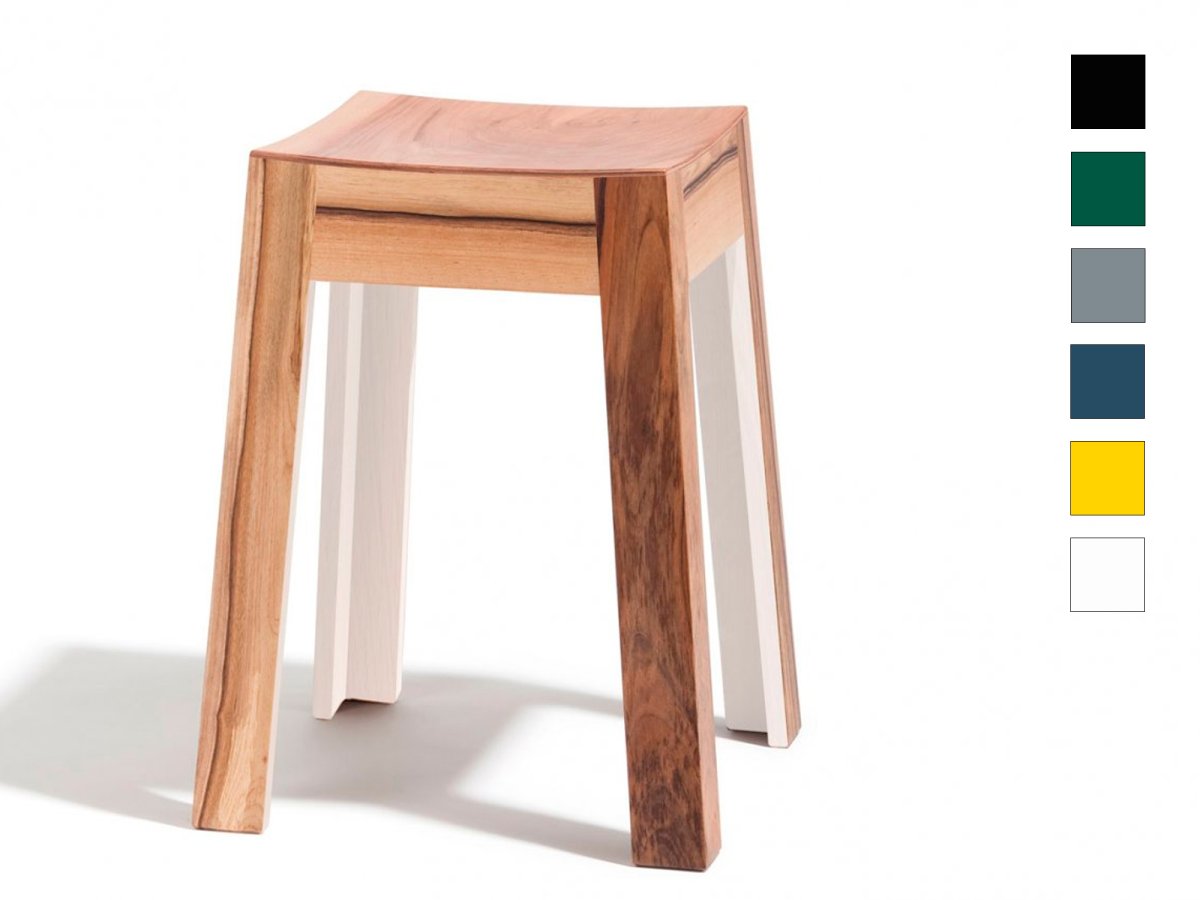 Tabouret MiniWak en noyer laqué - Couleur et hauteur au choix