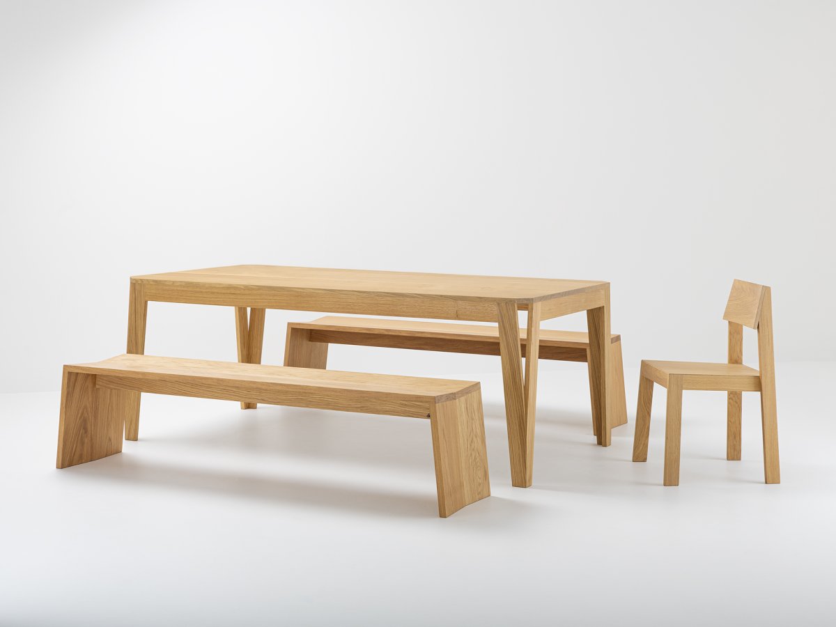 Table MéliMélo en chêne sur mesure - Ensemble Bancs et table en bois naturel
