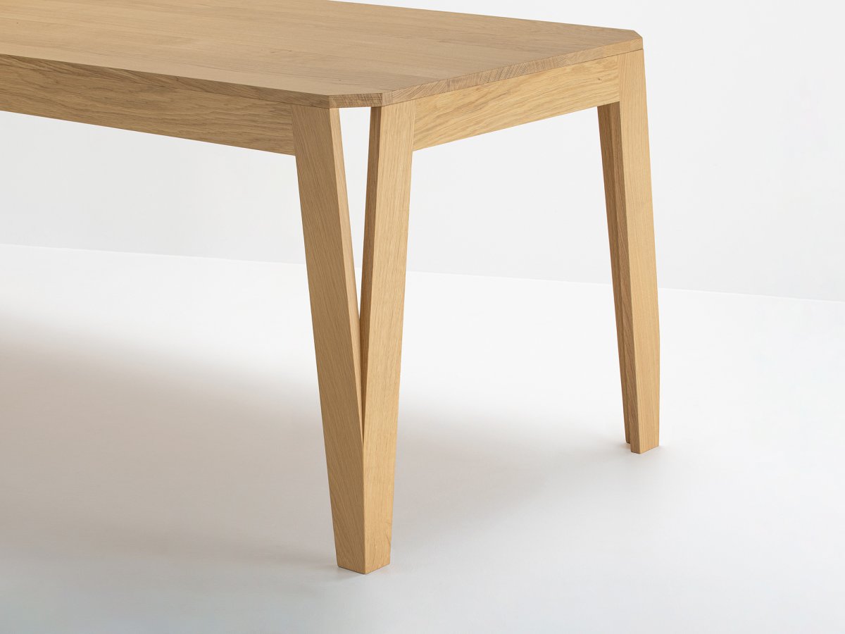 Table MéliMélo en chêne sur mesure - Piètement design en chêne massif