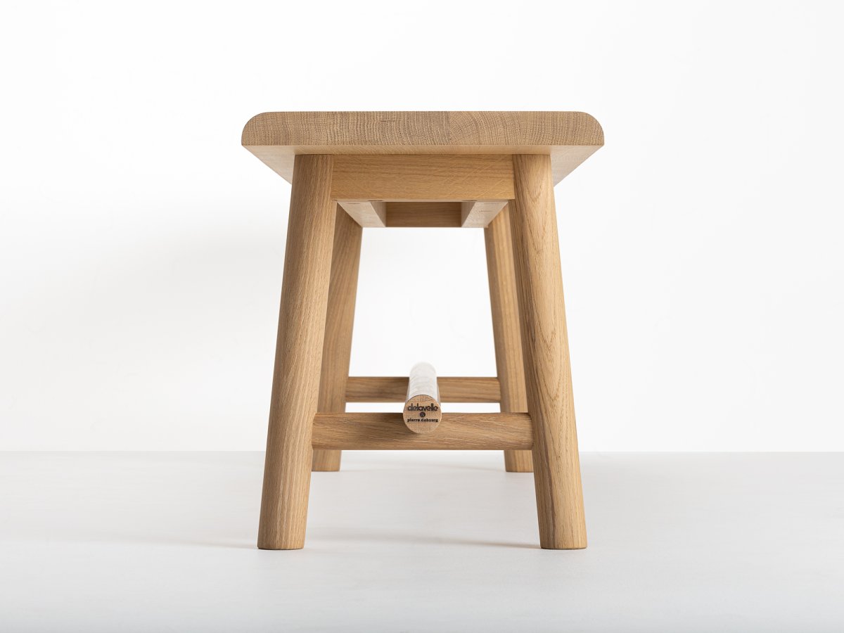 Banc en chêne et métal - design Pierre Dubourg - Ostal