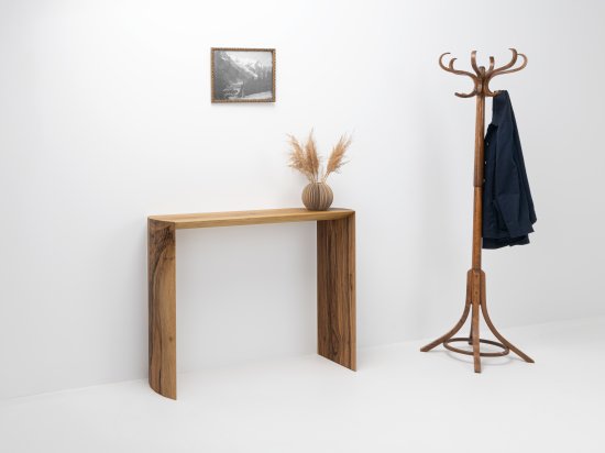 Console d'entrée en noyer massif fabriqué en France - Dendro en noyer