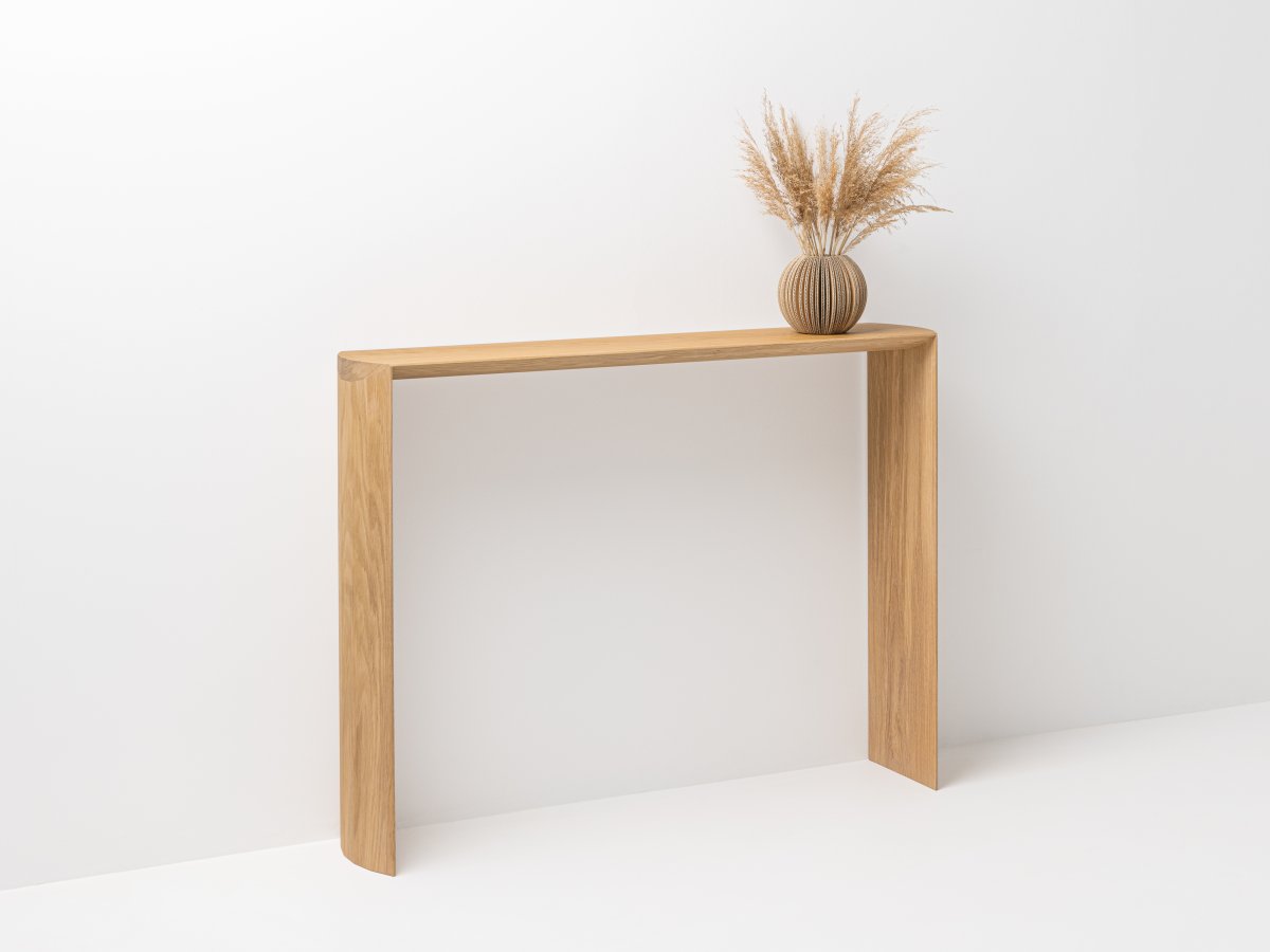 Petite console en bois massif - Dendro Slim en chêne