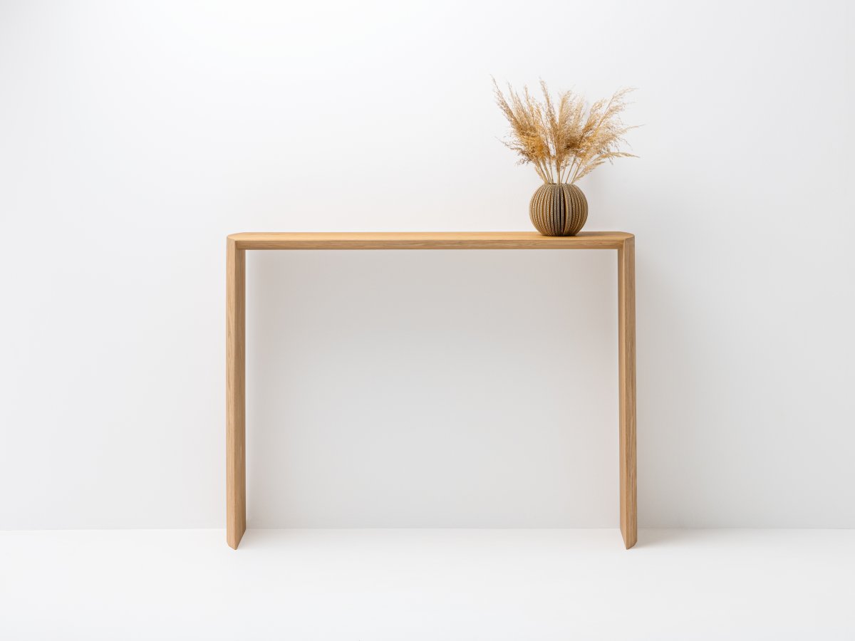 Petite console en bois massif - Dendro Slim en chêne
