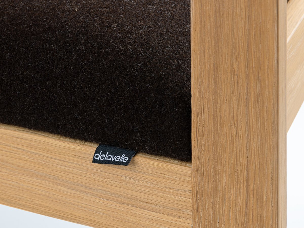 Tissu marron foncé Burel Arpin ® Laine bio sourcée - Assise Aix signée Delavelle