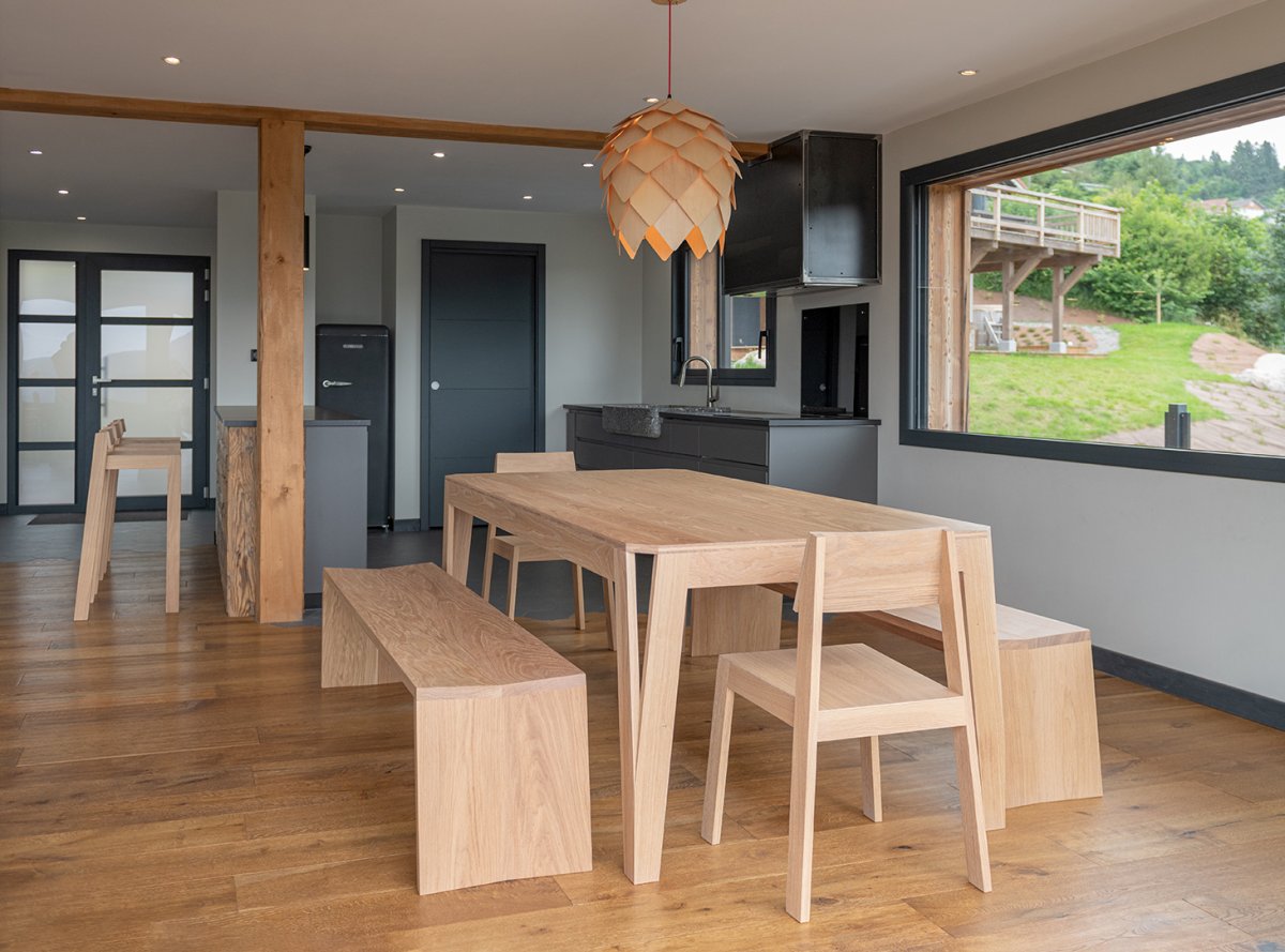 Table sur mesure en chêne massif design made in France - MéliMélo