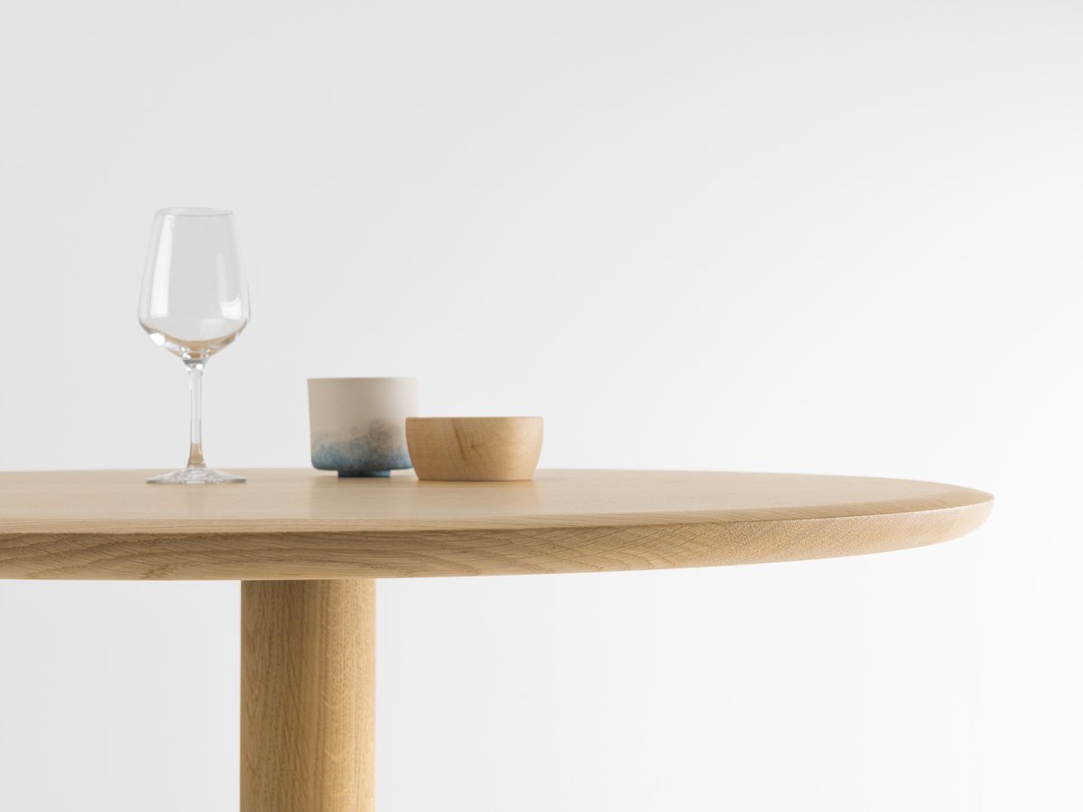 Table basse ronde - plateau diamètre 50 cm en chêne massif