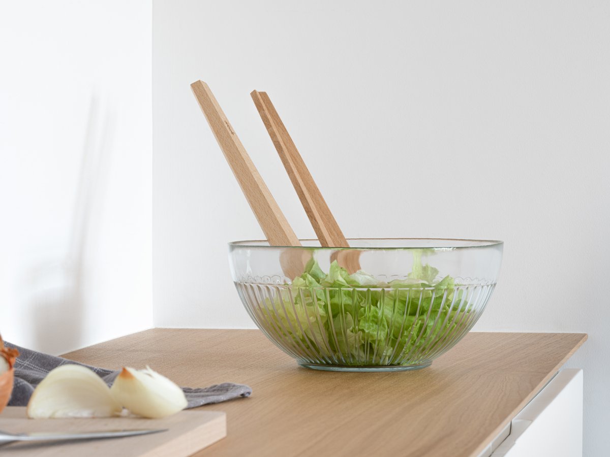 Couverts à salade en bois design en hêtre