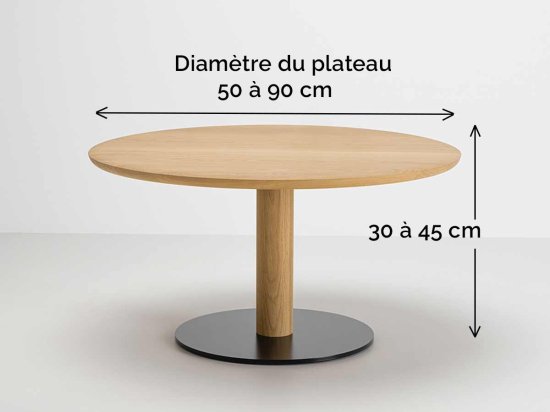 Table basse ronde bois et métal