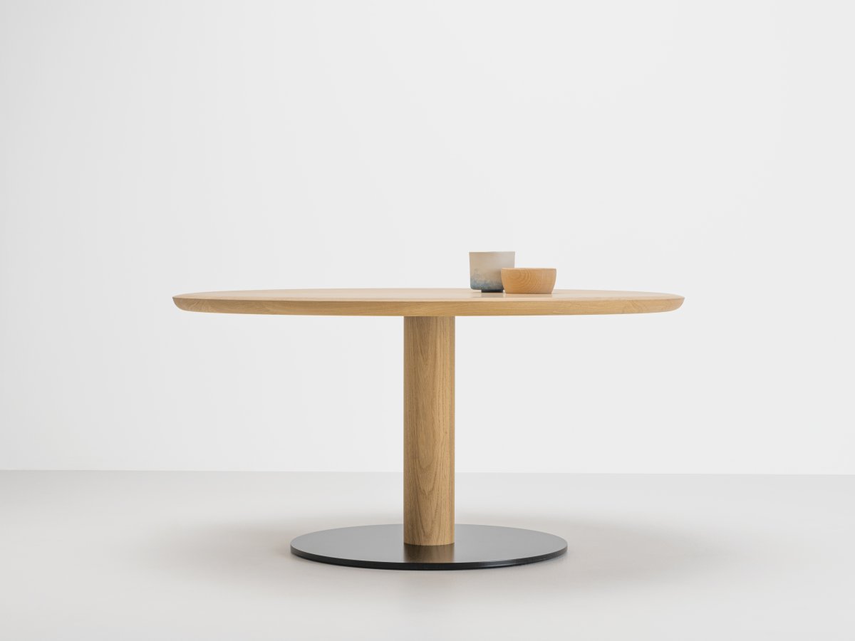 Table basse ronde Bistronome en chêne diamètre 90 cm