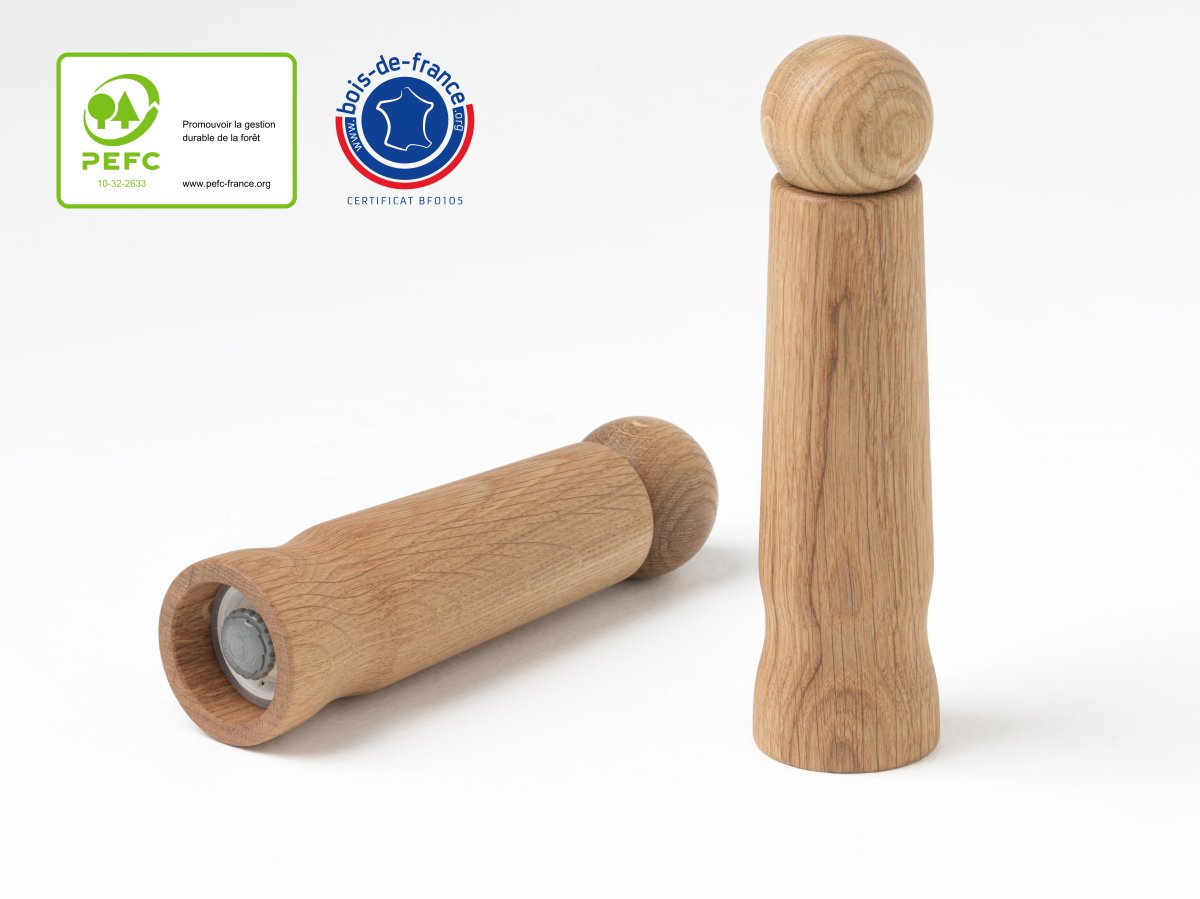 Moulin à poivre en bois écocertifié PEFC et BOIS DE FRANCE - Garenne en chêne