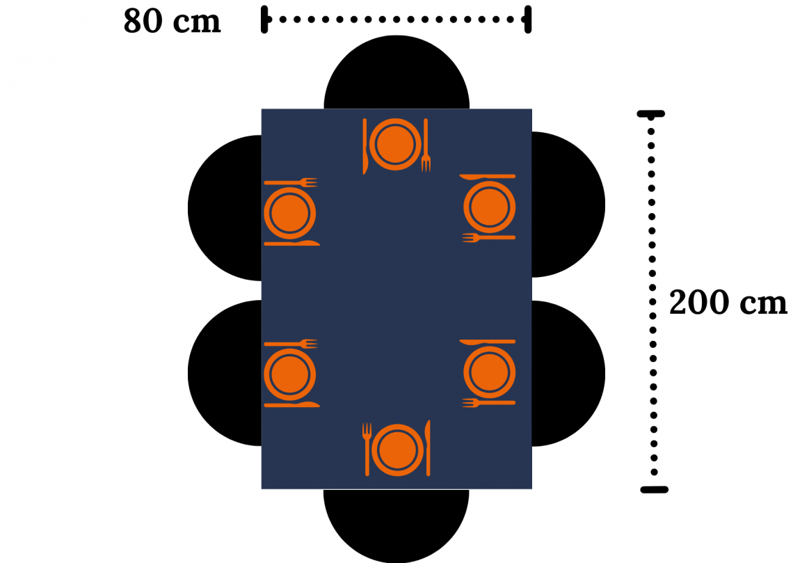 Table six personnes 200 x 80 cm Table six personnes 200 x 80 cm