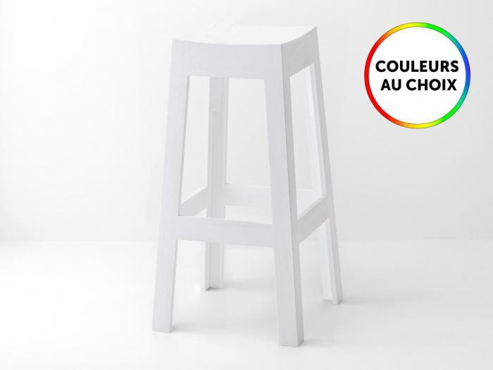 Tabouret de bar en bois. Couleurs au choix.